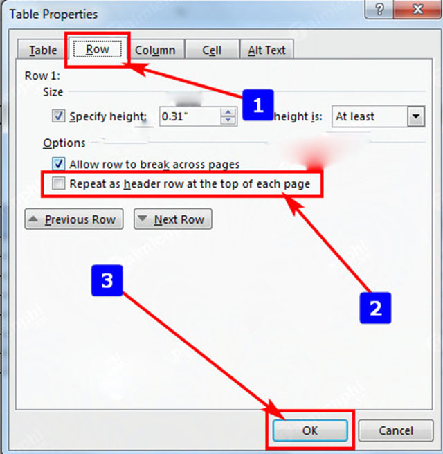 Lặp Lại Dòng Tiêu Đề Của Bảng Biểu Trong Word 2007, 2010 3
