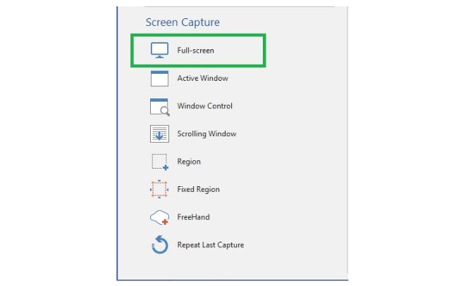 bạn cũng có thể chụp ảnh toàn màn hình bằng cách ấn vào dòng "FullScreen"