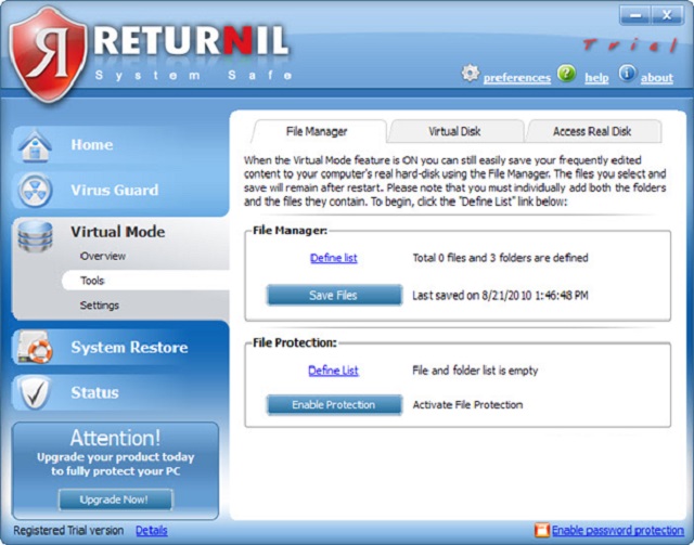 Phần mềm Returnil Virtual System