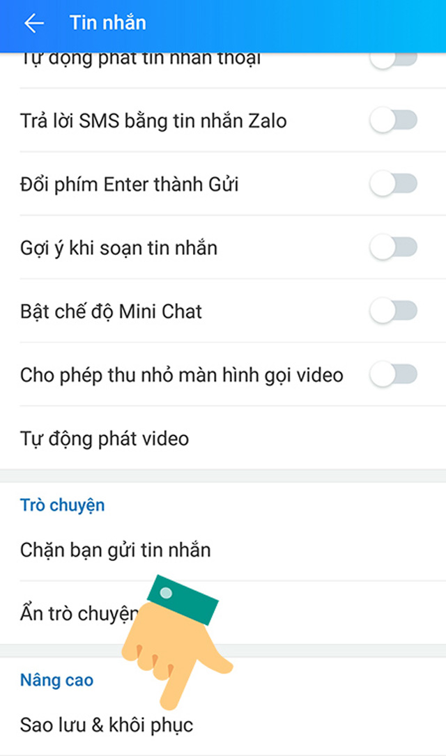 Sao lưu tin nhắn trên zalo 3