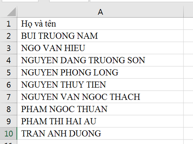 Sử dụng Sort để sắp xếp tên theo thứ tự 4