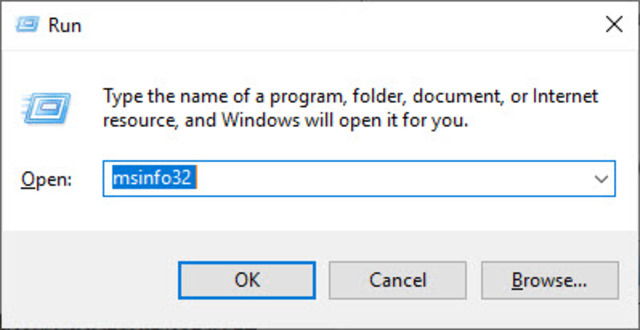 Kiểm tra thông tin máy tính sử dụng câu lệnh msinfo32