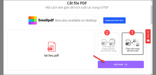 Cắt file PDF bằng công cụ trực tuyến SmallPDF 2