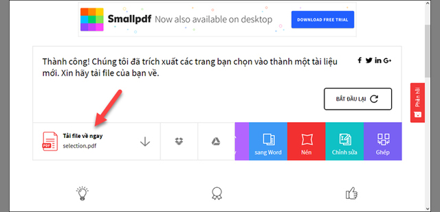 Cắt file PDF bằng công cụ trực tuyến SmallPDF 4