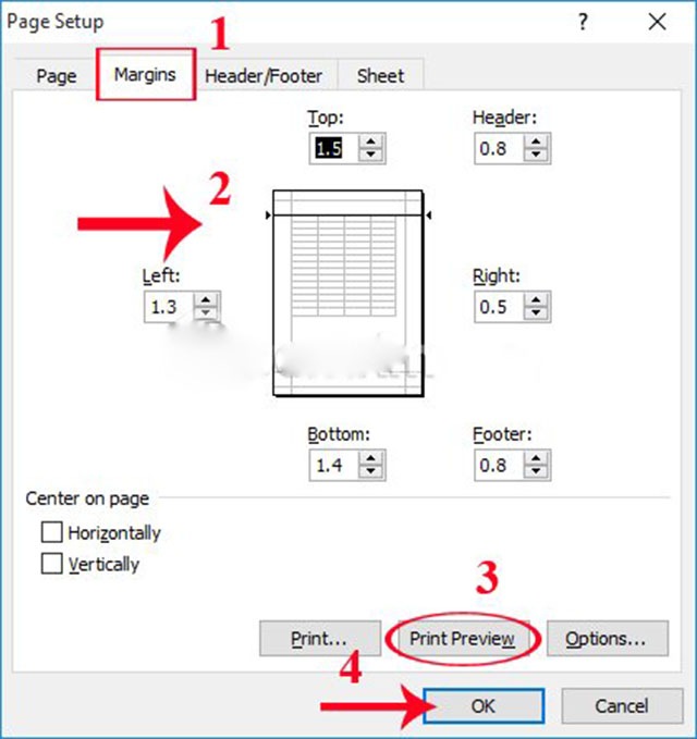 Cách căn chỉnh lề trong Excel 4