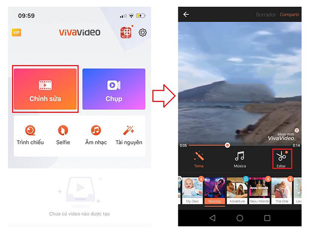 Cách cắt video trên điện thoại bằng ứng dụng Vivavideo 1