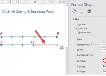 cách vẽ đường thẳng trong word 6