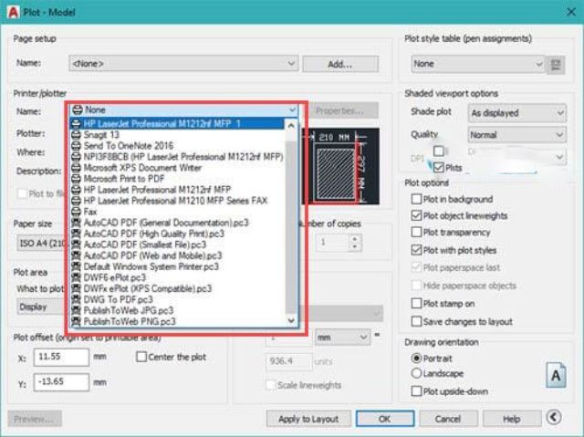 Chuyển file DWG sang PDF với thao tác in File 3