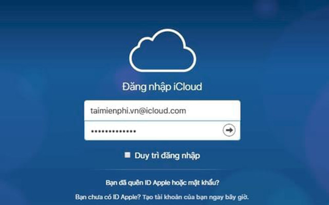 đăng nhập iCloud trên máy tính 2