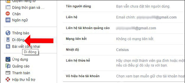 Thay đổi số điện thoại facebook bằng máy tính 2