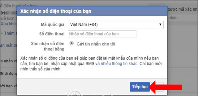 Thay đổi số điện thoại facebook bằng máy tính 4