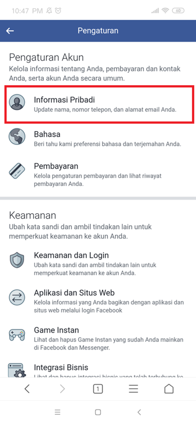 đổi tên facebook 1 chữ trên di động android 11