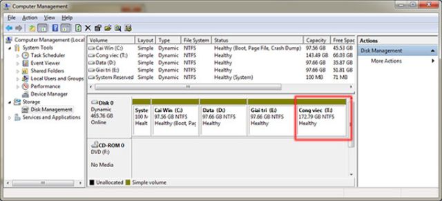 gộp ổ cứng trên Windows 9