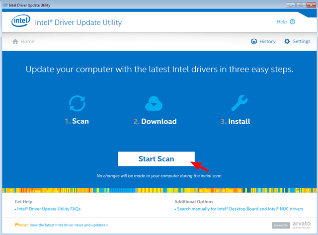 Khi quá trình cập nhất đã hoàn tất, chọn Launch rồi chọn Start Scan. 