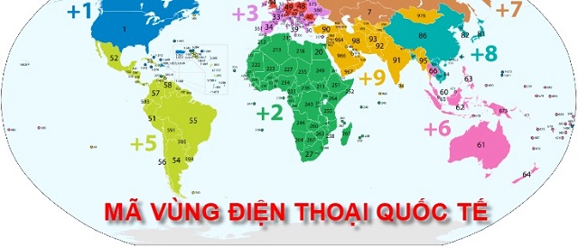 Bảng những mã vùng điện thoại quốc tế phổ biến