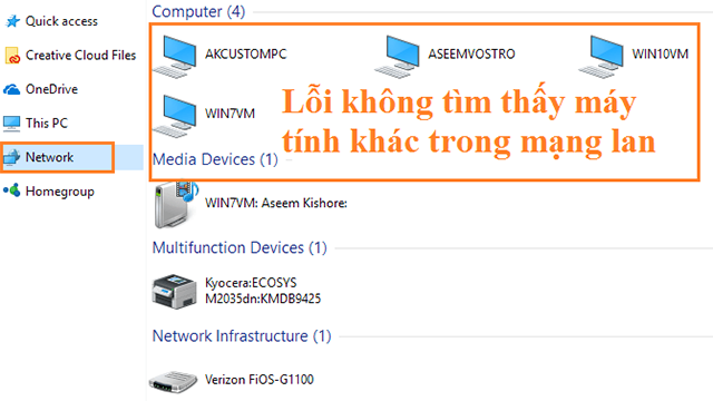 Nguyên nhân không vào được máy khác trong mạng lan