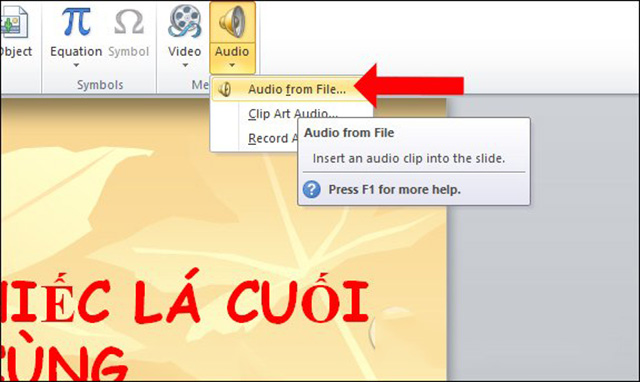 Cách chèn nhạc vào powerpoint 1