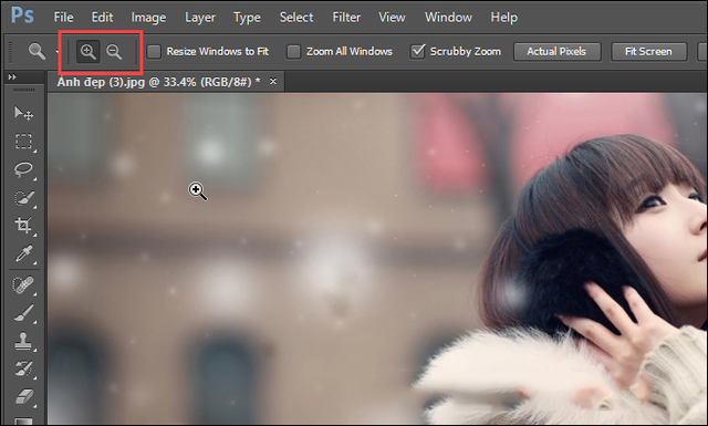 Cách 1 phóng to thu nhỏ trong photoshop 2