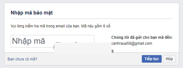 cách 2 khôi phục tài khoản Facebook 3