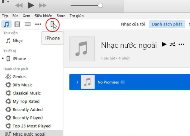 Cách copy nhạc từ máy tính vào iphone nhờ Itunes