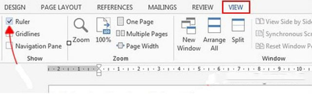cách hiển thị Ruler trong Word 2013