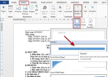 cách tạo header and footer trong word 8