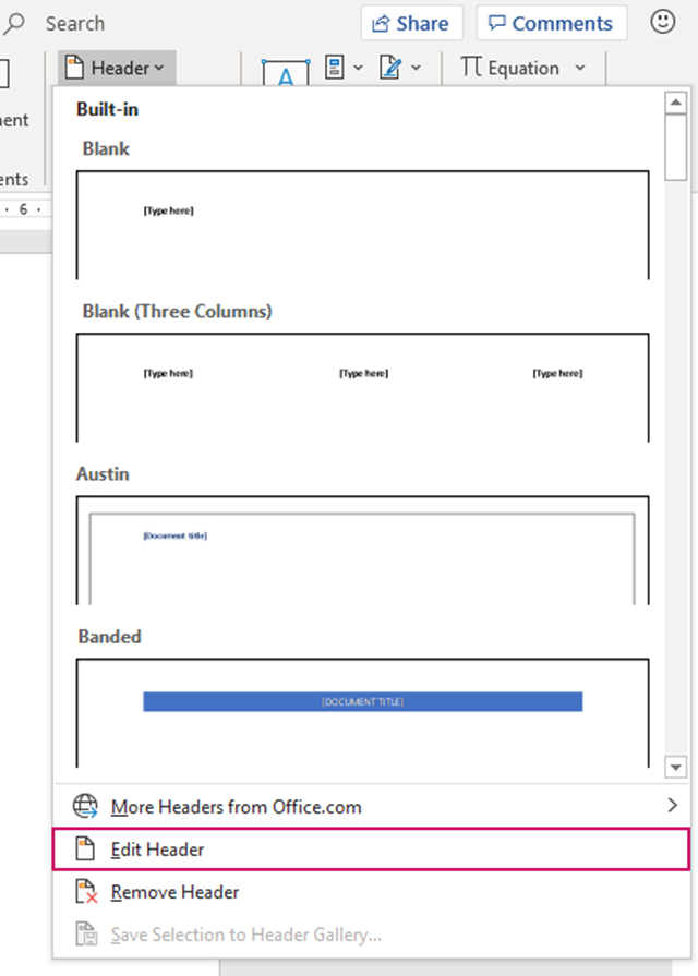 cách tạo header and footer trong word 10