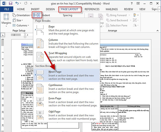 cách tạo header and footer trong word 6