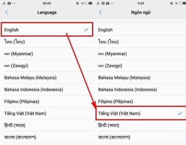 cài Tiếng Việt cho điện thoại Vivo 5