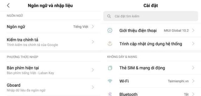 cài đặt tiếng Việt ngôn ngữ cho điện thoại Xiaomi