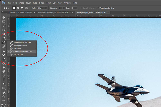 công cụ xóa vùng chọn trong photoshop 4