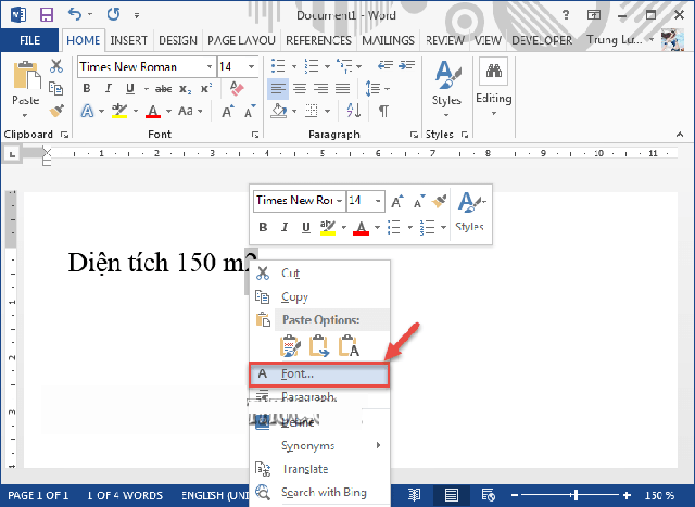 viết số mũ trong excel và word 7