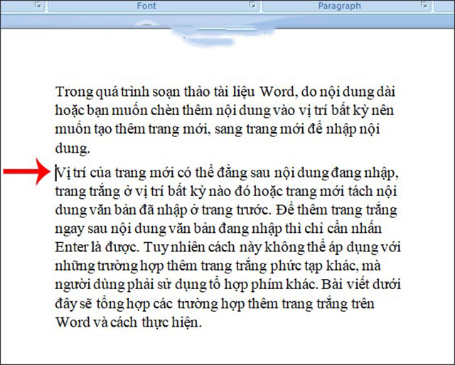 thêm trang trong word 1