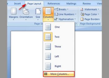 Cách chia cột trong Word 2007 1