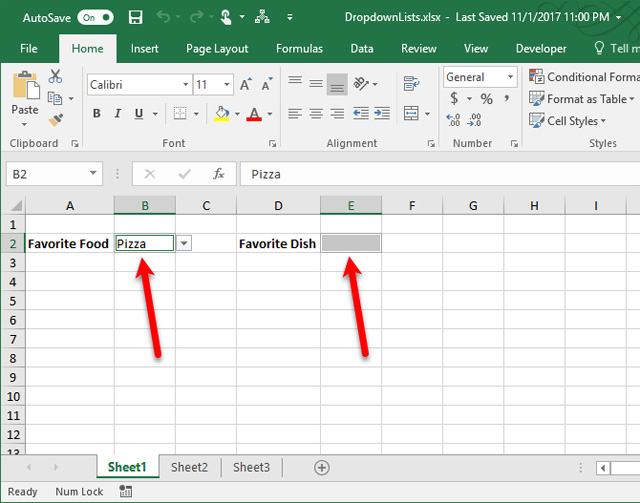 danh sách thả xuống trong excel 15