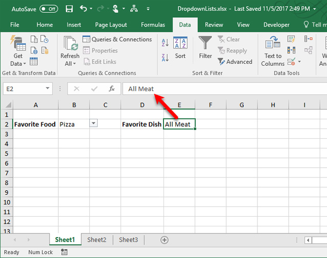 danh sách thả xuống trong excel 17