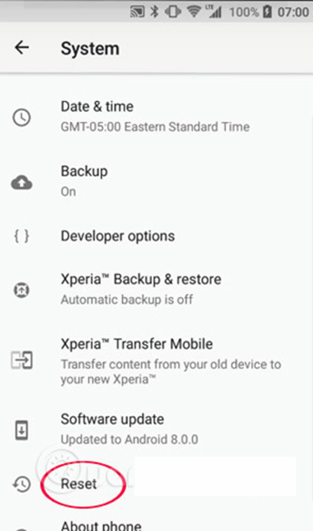 reset điện thoại Android 8 3