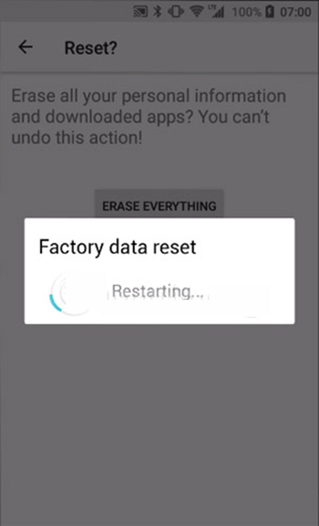 reset điện thoại Android 8 7