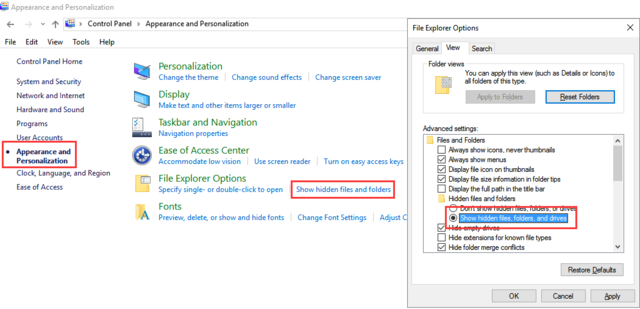 Sử dụng File Explorer Options