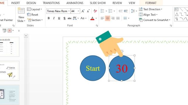 tạo ra đồng hồ đếm ngược trong PowerPoint