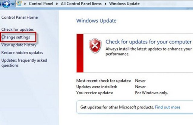 tắt update win 7 tự động 3