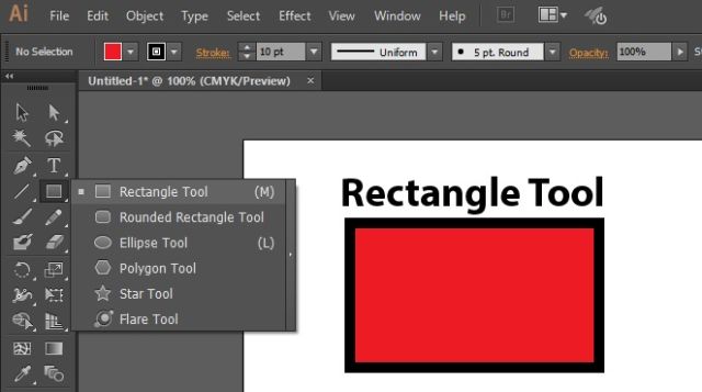 Dùng công cụ Rectangle Tool