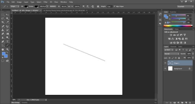 cách vẽ đường thẳng trong Photoshop bằng Line Tool