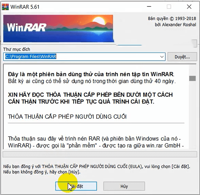 Cài đặt và crack WinRAR 2