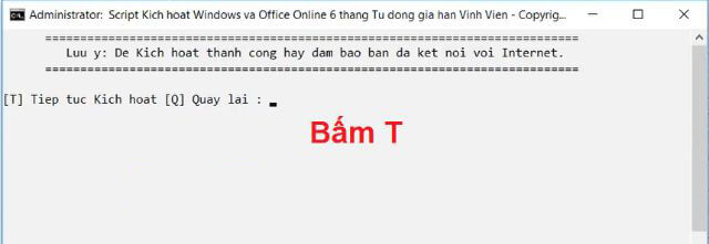 Rồi nhấn phím chữ T để tiếp tục.