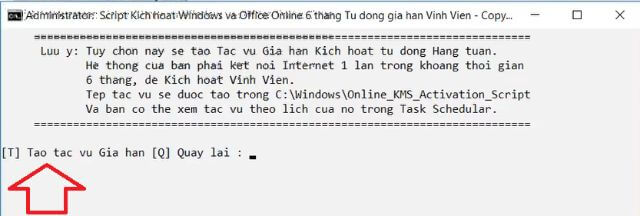 Nhấn phím chữ T để đồng ý tự động gia hạn.