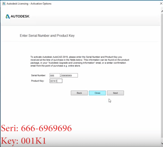 Kích hoạt AutoCAD 2019 5