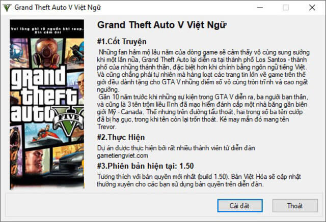 hướng dẫn cài đặt Game GTA 5 việt hóa 1