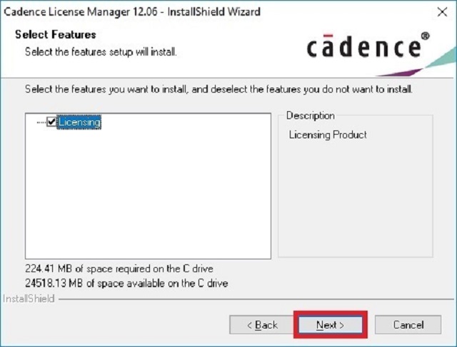 Cài Cadence License Manager bước 4