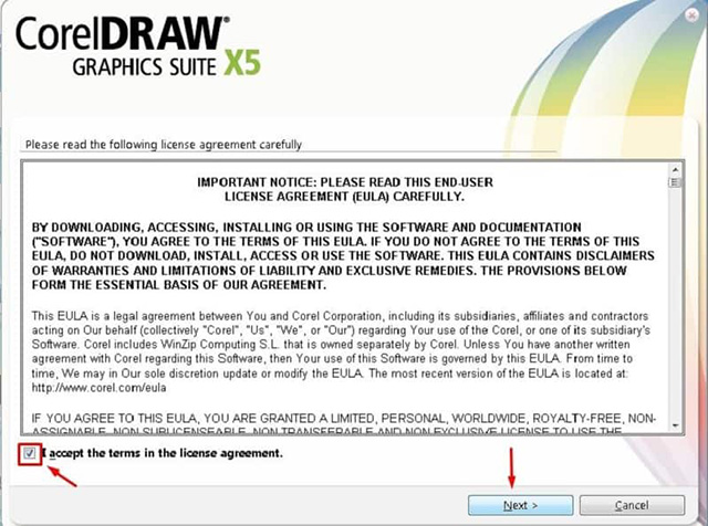 Cách cài đặt phần mềm Corel x5 full crack 1